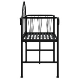 Walplus 2-Seater Garden Bench 128 Cm Black Steel - thumbnail 4