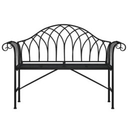 Walplus 2-Seater Garden Bench 128 Cm Black Steel - thumbnail 3