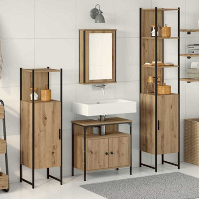 Berkfield 4 Piece Bathroom Furniture Set In Artisan Oak - image 1