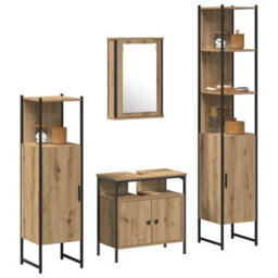 Berkfield 4 Piece Bathroom Furniture Set In Artisan Oak - thumbnail 3