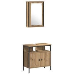 Berkfield 4 Piece Bathroom Furniture Set In Artisan Oak - thumbnail 6