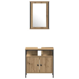 Berkfield 4 Piece Bathroom Furniture Set In Artisan Oak - thumbnail 9