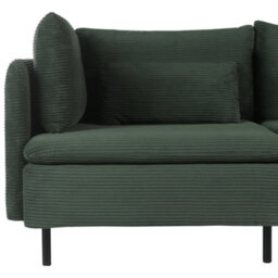 Beliani Modular Corner Sofa 3 Seater Egeris Corduroy Dark Green Left Hand - thumbnail 7
