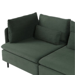Beliani Modular Corner Sofa 3 Seater Egeris Corduroy Dark Green Left Hand - thumbnail 8
