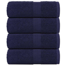 Berkfield Wash Towels 4 Pcs Frogn Navy Blue 30X30 Cm 100% Cotton