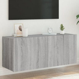 Walplus Tv Wall Cabinet With Led Lights Grey Sonoma 100X35X41 Cm - thumbnail 1
