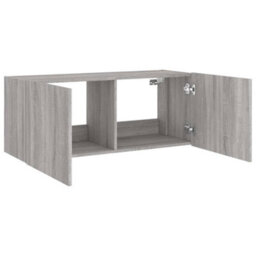 Walplus Tv Wall Cabinet With Led Lights Grey Sonoma 100X35X41 Cm - thumbnail 8