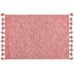 Beliani Rug Nigde Red 160 X 230 Cm Cotton - thumbnail 1