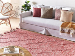 Beliani Rug Nigde Red 160 X 230 Cm Cotton - thumbnail 2