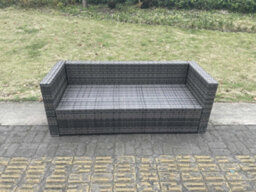 Fimous 3 Seater Rattan Lounge Sofa Patio Outdoor Garden Furniture With Seat And Back Cushion - thumbnail 4