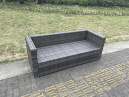 Fimous 3 Seater Rattan Lounge Sofa Patio Outdoor Garden Furniture With Seat And Back Cushion - thumbnail 5