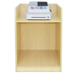 MonsterShop Shop Counter Till Block Stand Maple Tb60 Retail Storage Unit Modular Cabinet Reception Cash Desk Store 2 Internal Shelves - thumbnail 3