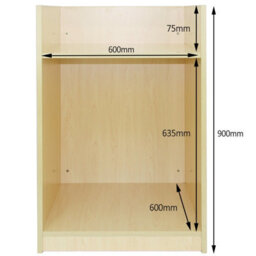 MonsterShop Shop Counter Till Block Stand Maple Tb60 Retail Storage Unit Modular Cabinet Reception Cash Desk Store 2 Internal Shelves - thumbnail 5