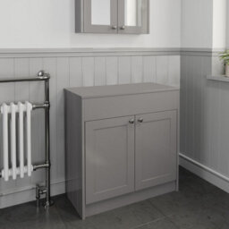 Affine 800mm Grey Traditional Bathroom Countertop Vanity Unit Floor Standing Doors - thumbnail 3