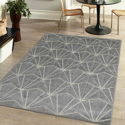 Portland Grey Geometric Medium Rug, (L)170Cm X (W)120Cm - image 1