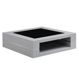 Furniture in Fashion Cyndy High Gloss Coffee Table In Grey With Black Glass Top - thumbnail 3