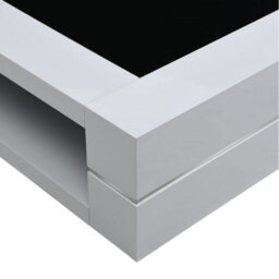 Furniture in Fashion Cyndy High Gloss Coffee Table In Grey With Black Glass Top - thumbnail 6
