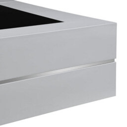 Furniture in Fashion Cyndy High Gloss Coffee Table In Grey With Black Glass Top - thumbnail 7