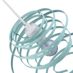 Happy Homewares Contemporary Duck Egg Gloss Metal Double Ribbon Spiral Swirl Ceiling Pendant - thumbnail 3