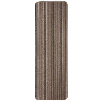 Grey Brown Blue Modern Striped Stain-Resistant Mat For Living Room, Utility Room, Dining Room & Kitchen -67Cm X 200Cm (Runner) - image 1
