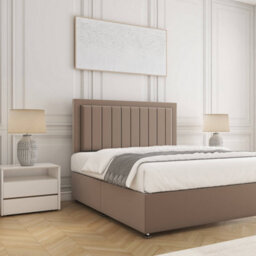 Bsspoke Zarah Divan Bed Set In Mink Plush Velvet With 24Inch Panel Headboard No Mattress No Drawers In 3Ft 4Ft 4Ft6 5Ft 6Ft - thumbnail 3