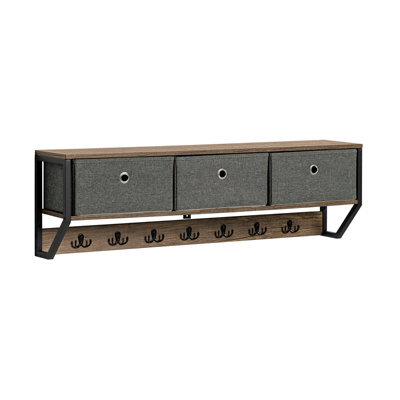 Sobuy Fhk26-N, Wall Coat Rack Wall Shelf Wall Storage Cabinet Unit, Wood Veneer,w100Xd30Xh20 - image 1