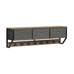 Sobuy Fhk26-N, Wall Coat Rack Wall Shelf Wall Storage Cabinet Unit, Wood Veneer,w100Xd30Xh20 - thumbnail 1