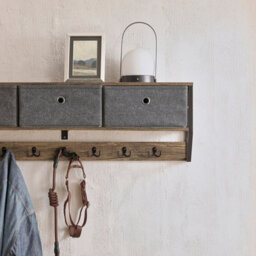 Sobuy Fhk26-N, Wall Coat Rack Wall Shelf Wall Storage Cabinet Unit, Wood Veneer,w100Xd30Xh20 - thumbnail 8
