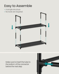 LEDREM 10-Tier Shoe Rack, Shoe Shelf, Shoe Storage Organiser, Space-Saving, 28 X 83 X 173 Cm, Metal Frame - thumbnail 3