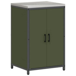 Berkfield Kitchen Storage Cabinet With Shelf With Door Olive Green Steel - thumbnail 2