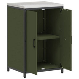 Berkfield Kitchen Storage Cabinet With Shelf With Door Olive Green Steel - thumbnail 5