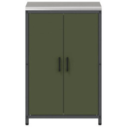 Berkfield Kitchen Storage Cabinet With Shelf With Door Olive Green Steel - thumbnail 6