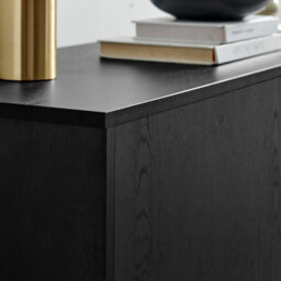 Furniturebox Uk Ivala Black & Copper Effect Large 4 Door Sideboard - thumbnail 4