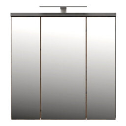 Furniture To Go Veris 3 Door Mirrored Bathroom Cabinet With Integrated Led Lighting - Walnut And Dark Grey - thumbnail 3