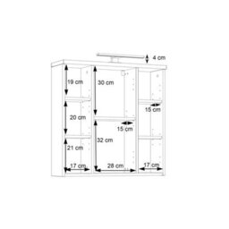 Furniture To Go Veris 3 Door Mirrored Bathroom Cabinet With Integrated Led Lighting - Walnut And Dark Grey - thumbnail 8