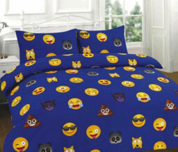 Homes & Linen Duvet Cover Set Ikon Emoji Reversible Kids Printed Quilt Cover Bedding Set