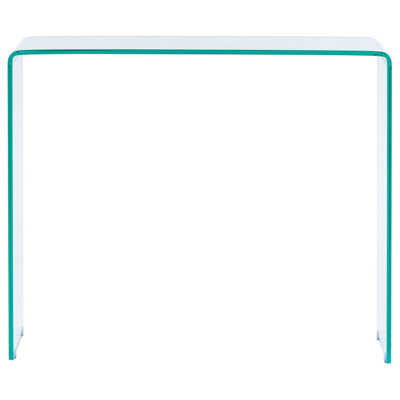 Beliani Transparent Console Table 90 X 30 Cm Tempered Glass Minimalist Wall Table For Modern Interiors - image 1
