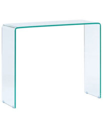 Beliani Transparent Console Table 90 X 30 Cm Tempered Glass Minimalist Wall Table For Modern Interiors - thumbnail 3