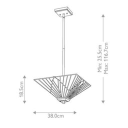 Luminosa Lighting Elstead Alderley 2 Light Trio-Mount Pendant Vintage Bronze - thumbnail 2