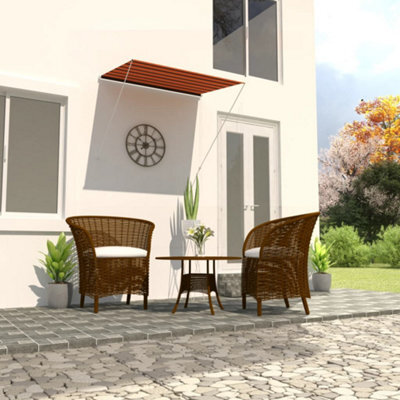 Berkfield Retractable Awning 200X150 Cm Orange And Brown - image 1