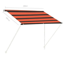 Berkfield Retractable Awning 200X150 Cm Orange And Brown - thumbnail 7