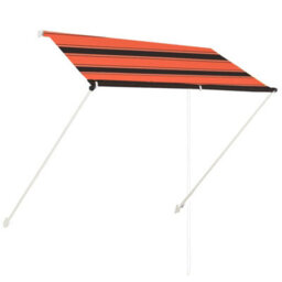 Berkfield Retractable Awning 200X150 Cm Orange And Brown - thumbnail 2