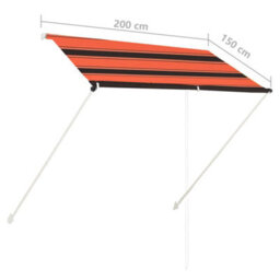 Berkfield Retractable Awning 200X150 Cm Orange And Brown - thumbnail 8