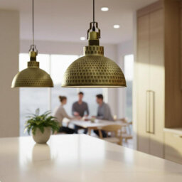Ledsone Vintage Curvy Dome Ceiling Pendant Light Fitting 95Cm Adjustable Hanging Ceiling Fixture 26Cm Metal Green Brass - thumbnail 5
