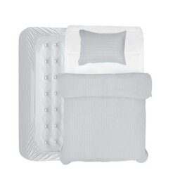 Aspire Homeware White Duvet Cover Complete Set, Reversible Modern Bedding Set, Single (L)200Cm X (W)135Cm - thumbnail 1