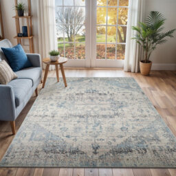 Livabliss Ankara-Vintage Grey Blue Traditional Boho Living Dining Bedroom Rug 140 X 200 Cm Easy Care, Non Shedding - thumbnail 2