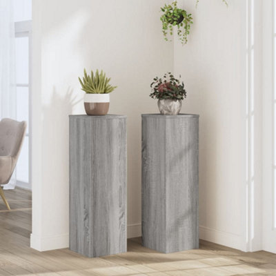 Walplus Plant Stand 2Pcs Grey Sonoma 25X25X80 Cm Engineered Wood - image 1