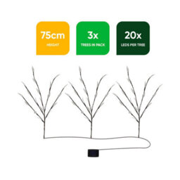 Gardenwize 60 White Led Solar Tree Lights (Set Of 3) - thumbnail 2