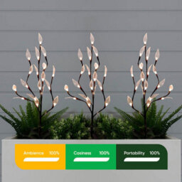 Gardenwize 60 White Led Solar Tree Lights (Set Of 3) - thumbnail 3