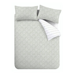 Bianca Fine Linens Scallop Floral 200 Thread Count Cotton Percale Reversible Single Duvet Cover Set With Pillowcase Green - thumbnail 5